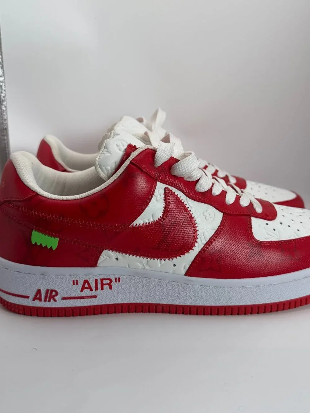 Louis Vuitton x Nike Air Force 1 Low White Red Virgil Abloh DS Size 9 Mens